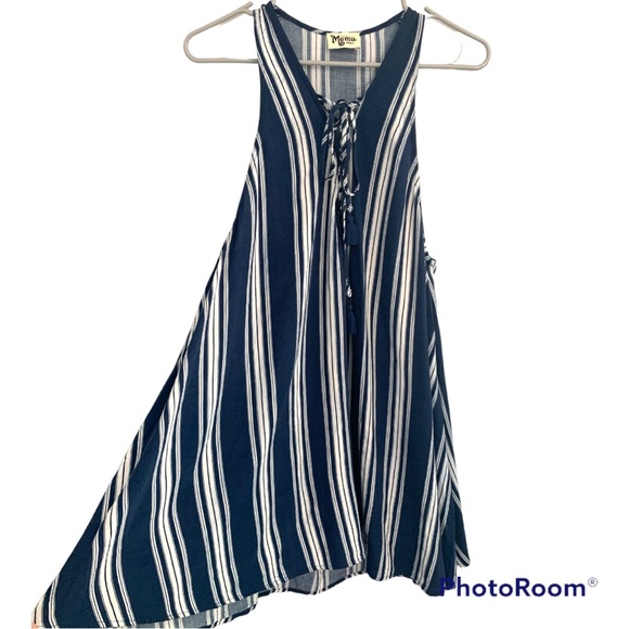 Show Me Your MuMu Rancho Mirage Lace up Striped Dress - Picture 5 of 13